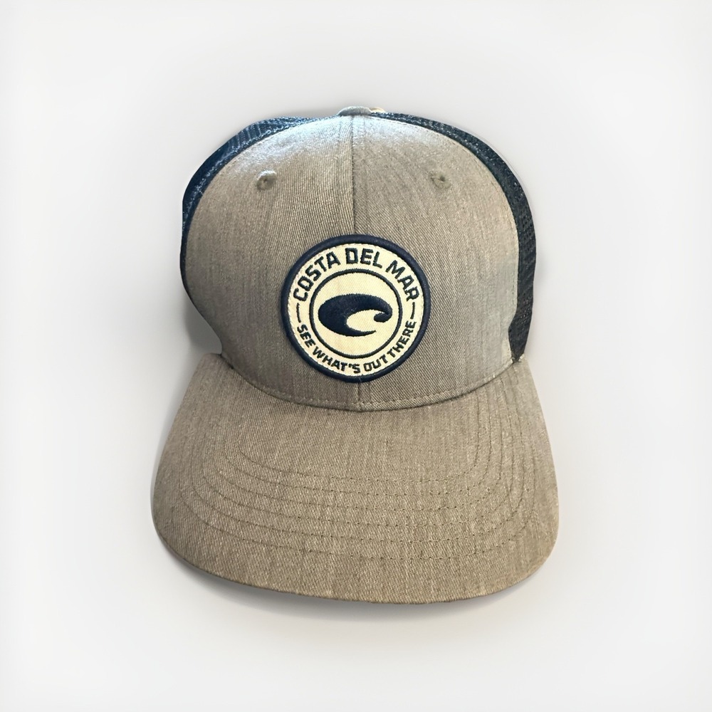 Costa Medallion Adjustable SnapBack Trucker Hat - Moss Green w White Mesh‎